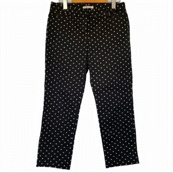 Van Heusen ankle length black polka dot pants VGUC - Picture 1 of 8